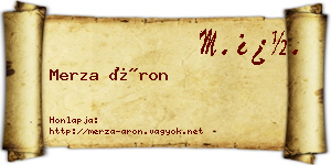 Merza Áron névjegykártya