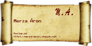 Merza Áron névjegykártya